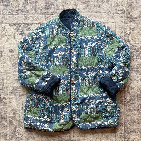 Reversible Vintage Cotton Quilt Coat - Picture 1 of 4